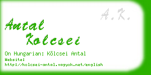 antal kolcsei business card