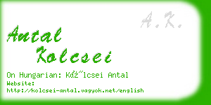 antal kolcsei business card